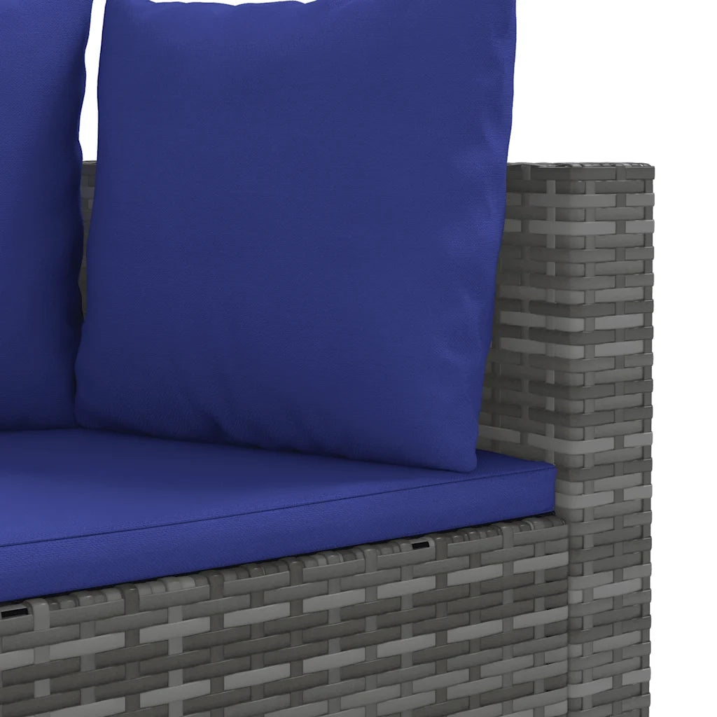 Set Divani da Giardino 4 pz con Cuscini in Polyrattan Grigio 3308367