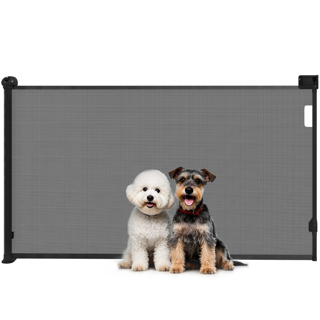 Barriera per Cani Retrattile 0-140 cm ¨C zephmum ¨C Nero