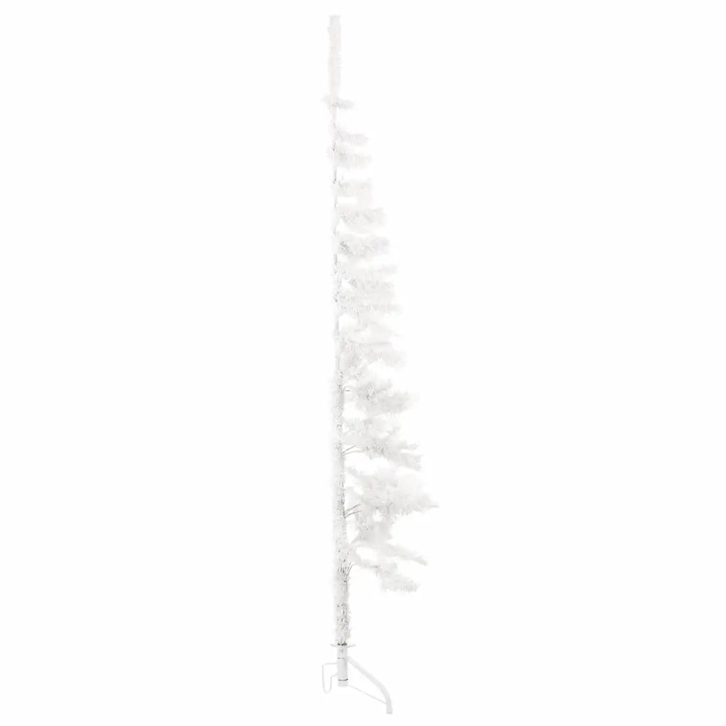 Albero Natale Artificiale Sottile a Metà Supporto Bianco 150 cm 344565