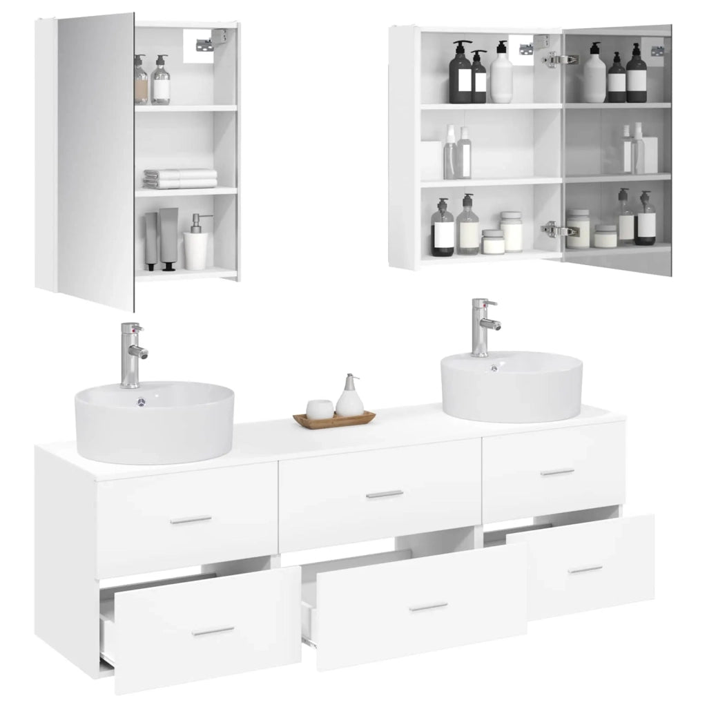 Set di mobili per il bagno 5 pz Bianco 3406887