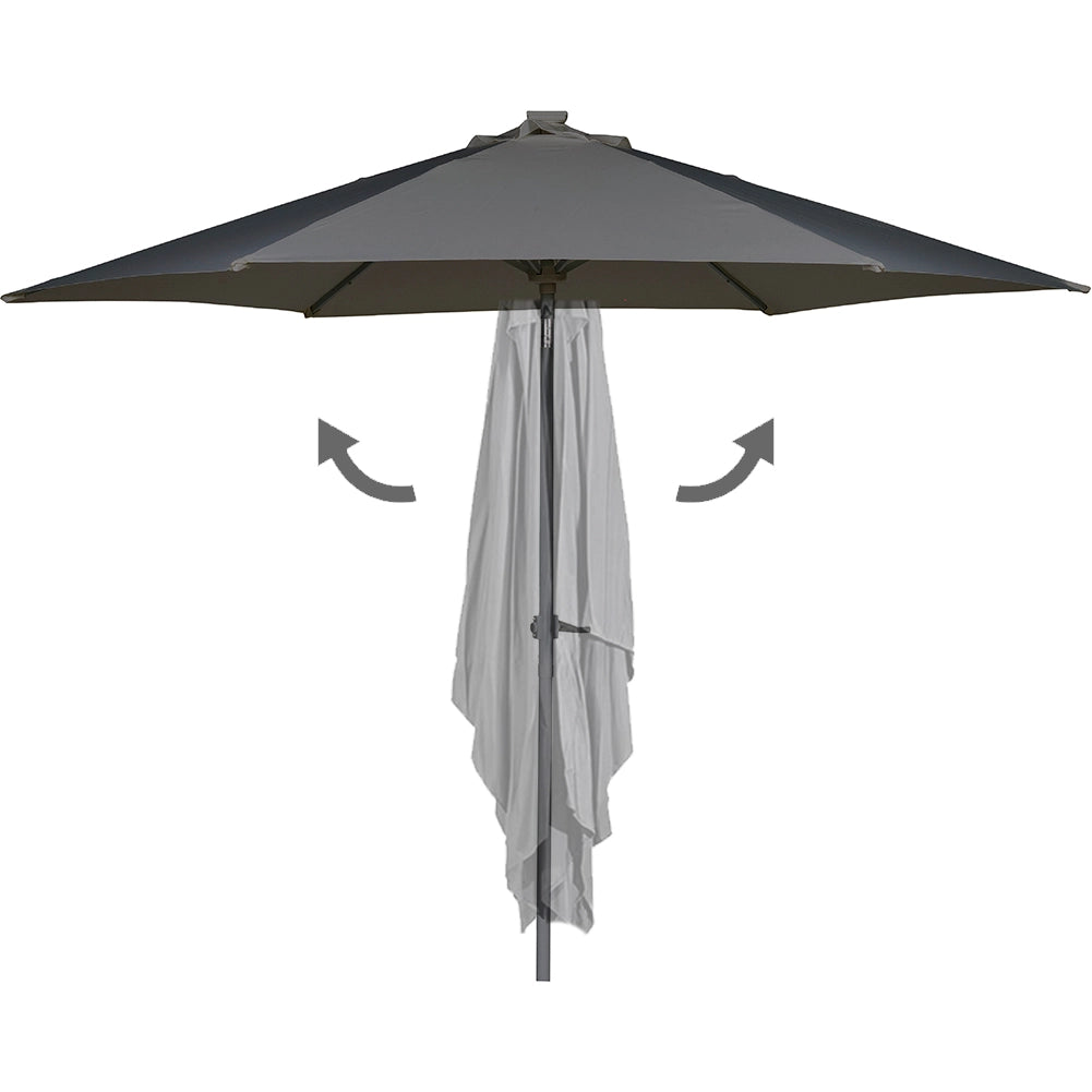 Ombrellone da Giardino Terrazzo Grigio con 18 LED e Palo Centrale da Esterno