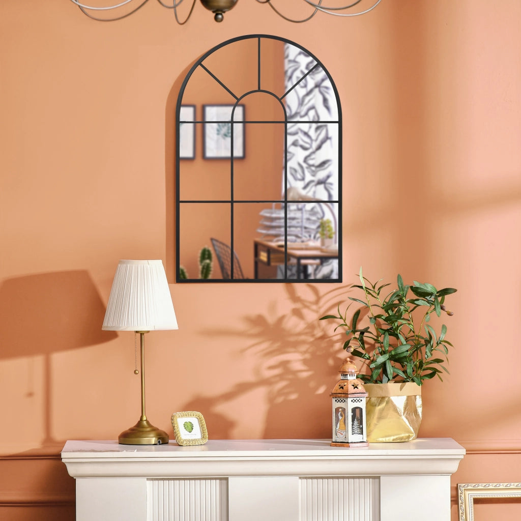 Specchio da parete ad arco ¨C Minimal ¨C Nero 91x60 cm