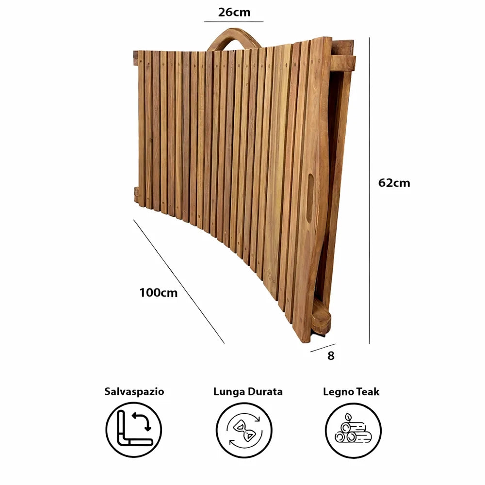 Lettino Prendisole Pieghevole in Legno Teak - Paraiso
