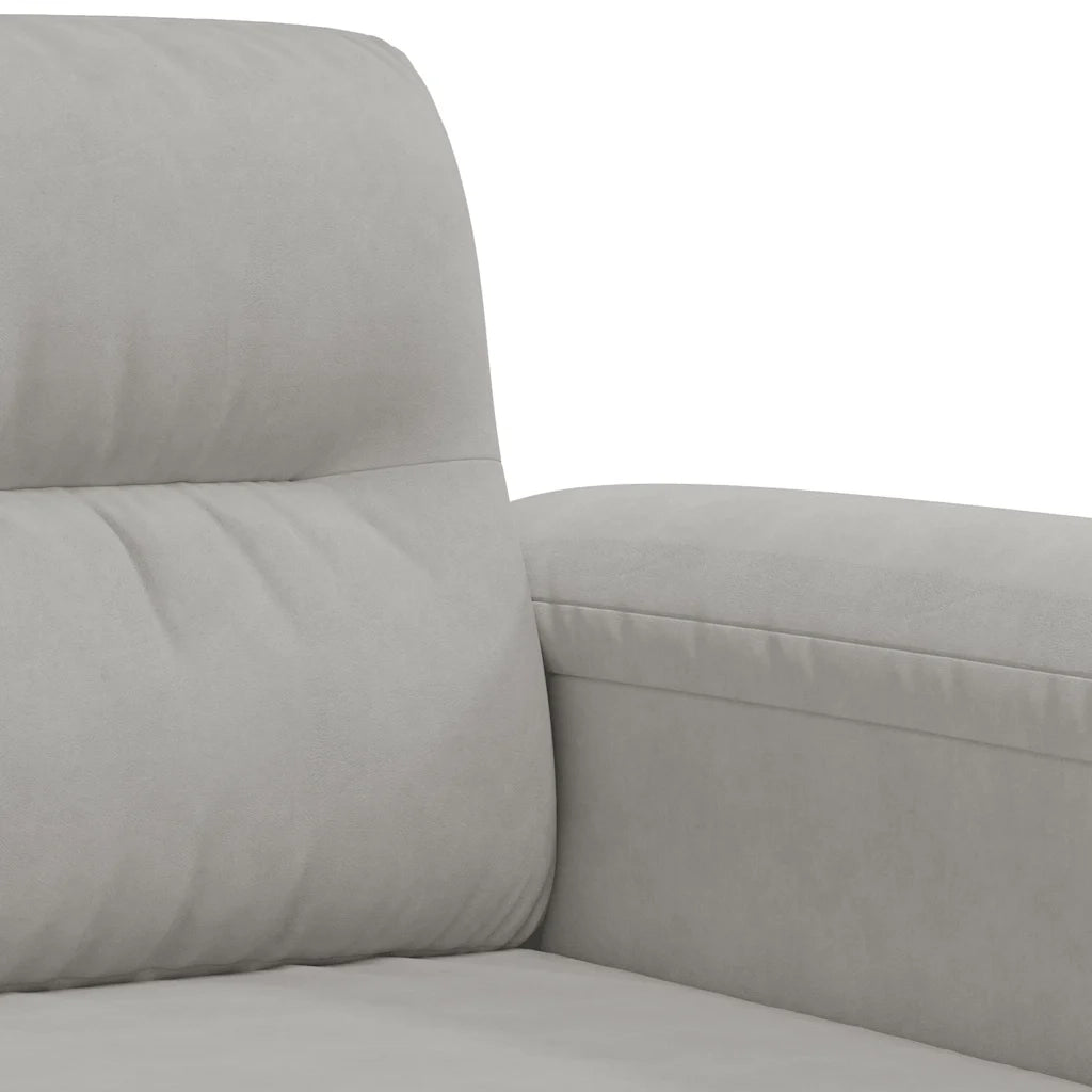 Divano a 2 Posti-Sofa 2 Posti Grigio Chiaro 120 cm in Tessuto Microfibra