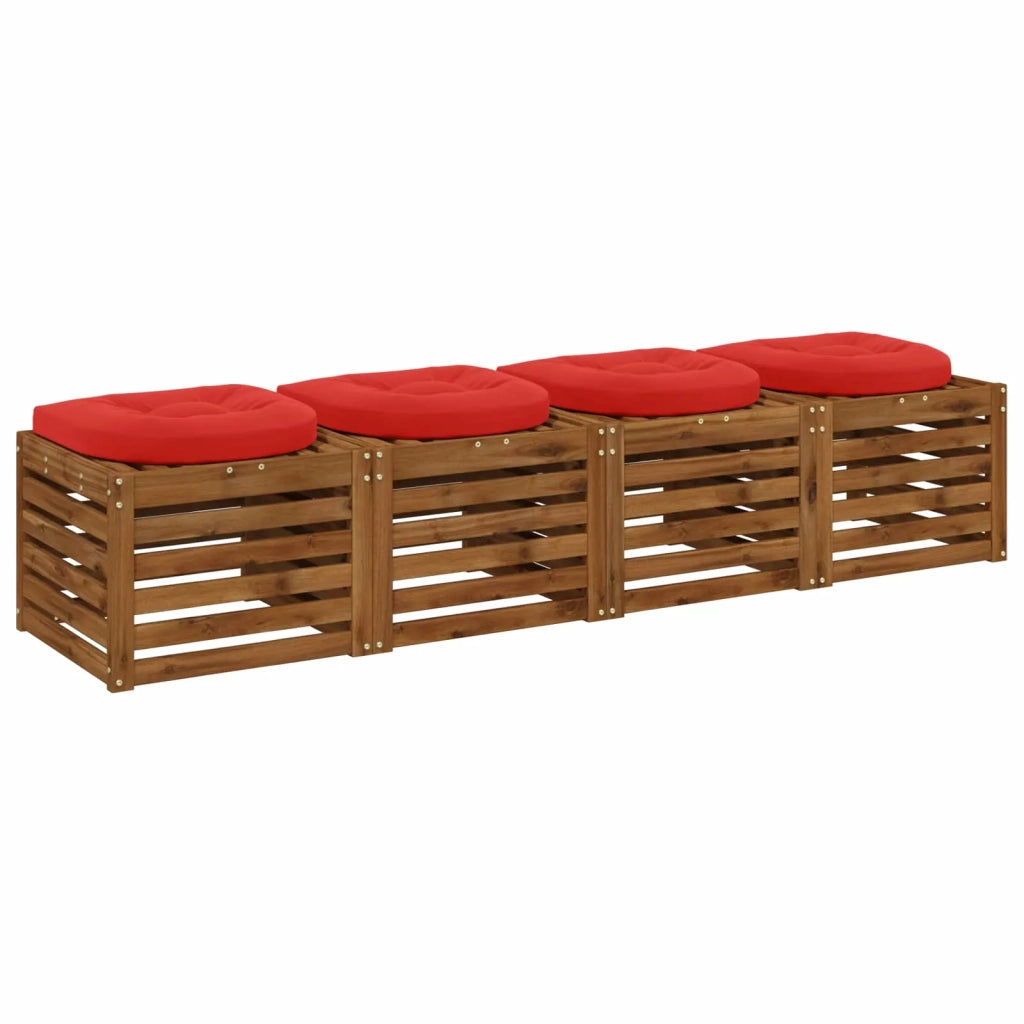 Cuscini per Sedia in 4 Pezzi 4 pz 100% Poliestere Rosso 945335