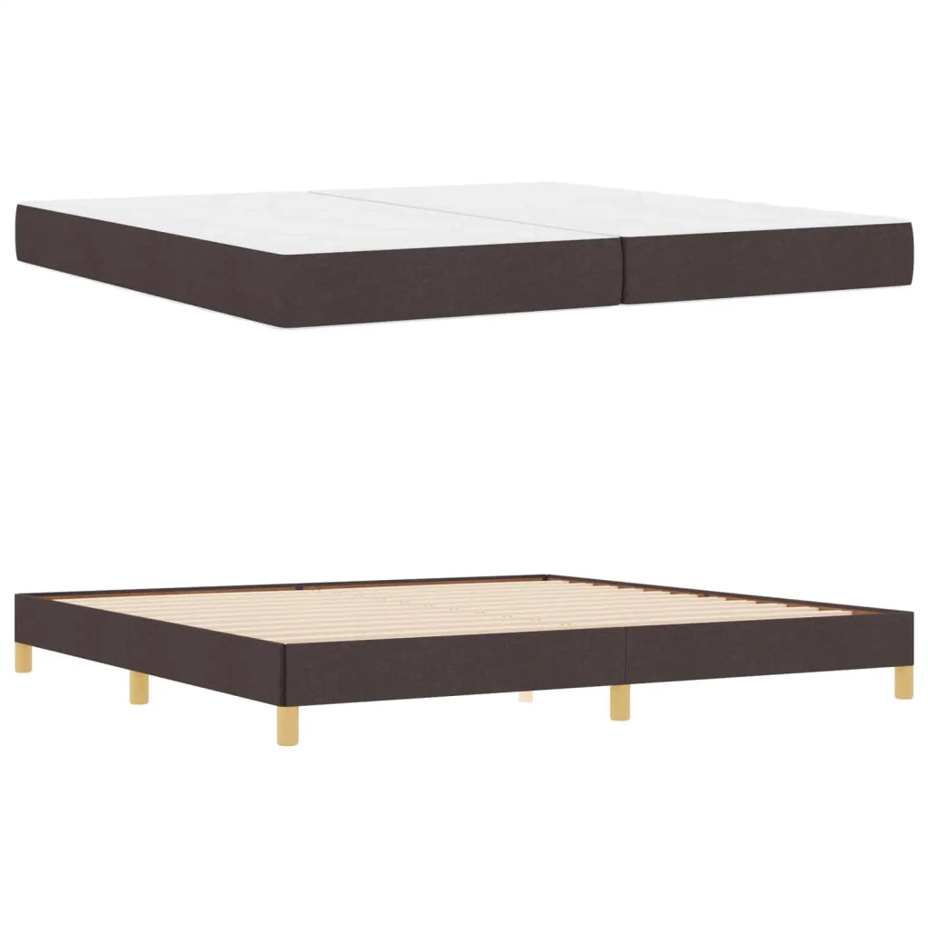 Letto a molle con materasso Marrone Scuro 200 x 200 cm Tessuto