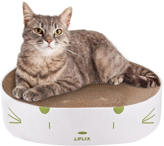 Kartellino per gatti, piatto di gatto rotondo per gatti, letto ovoidale ondulato per gatti, 43 x 33 x 10 cm
