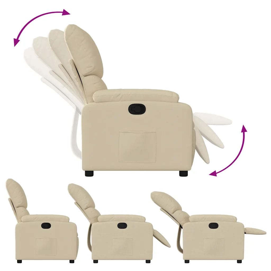 Poltrona reclinabile in tessuto color crema 3205683