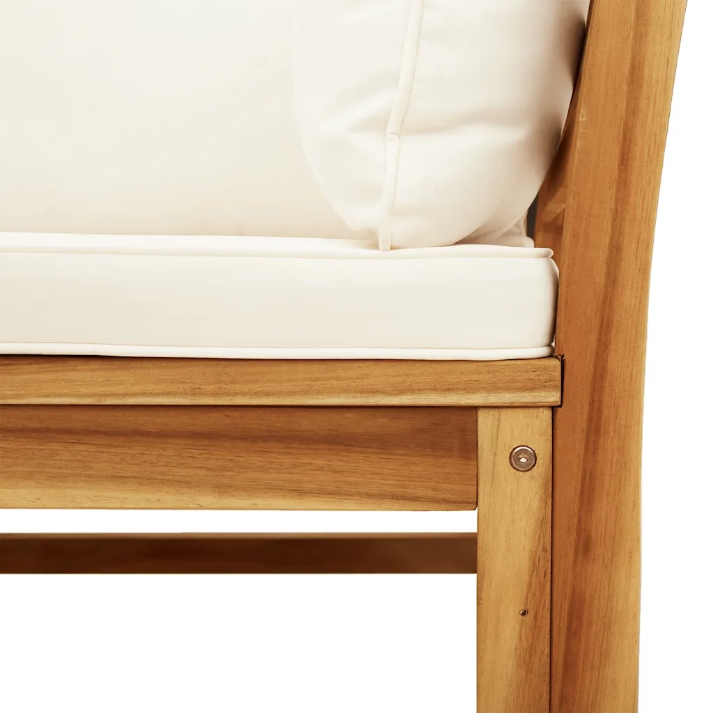 Set Mobili da Giardino 3pz con Cuscini Legno Massello di Acacia
