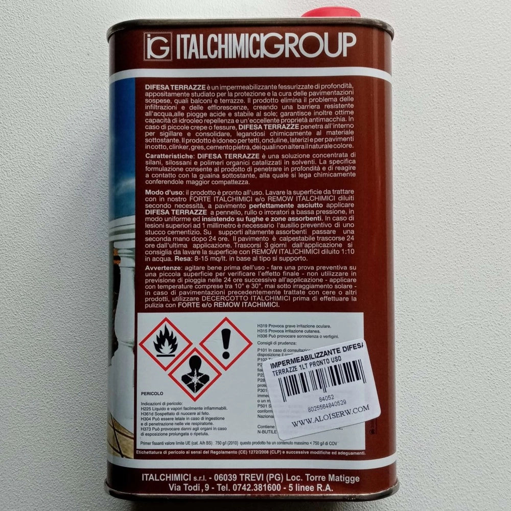 Italchimici difesa terrazze 1lt impermeabilizzante trasparente a solvente