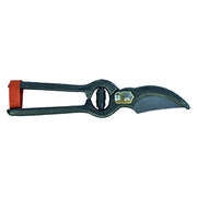 Forbici da vigna 18 cm, brunite, cuoio
