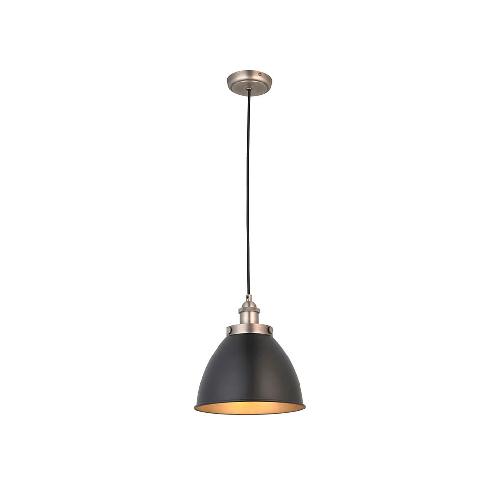 Lampada a sospensione industriale nera Ø24 E27 Franklin