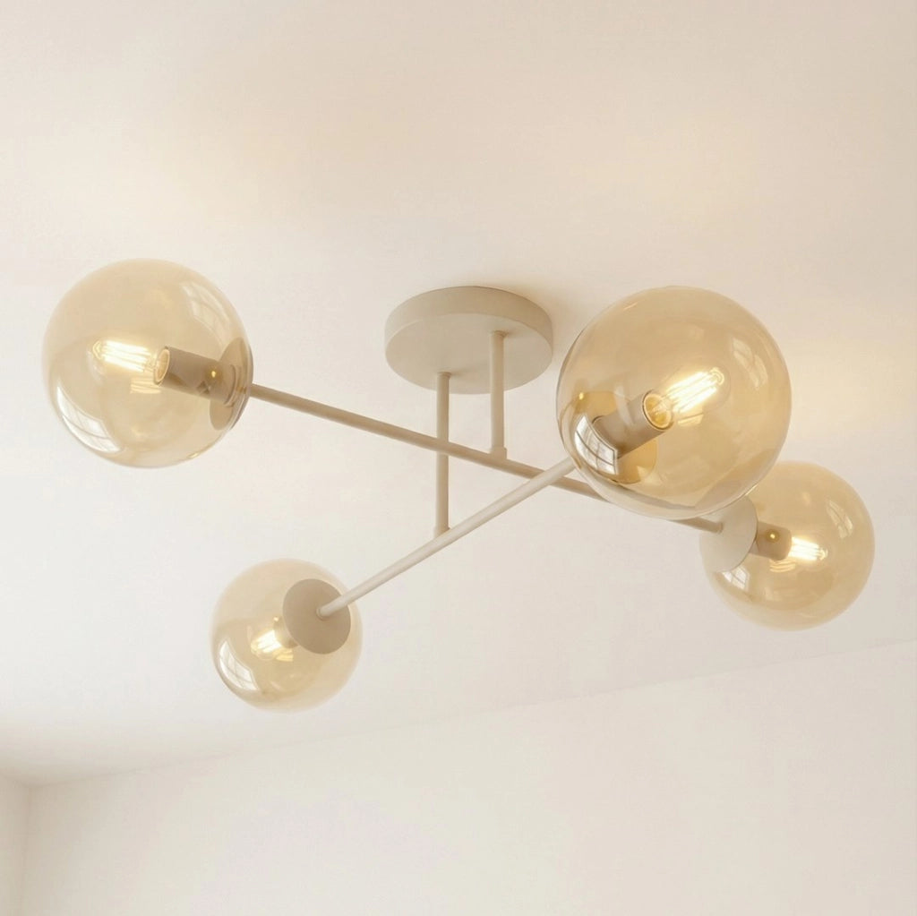 Lampada soffitto ROMA 4xE14 beige vetro Emibig