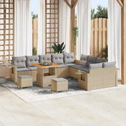 Set Divano da Giardino con cuscino 13 pcs Beige polyrattan 3363752