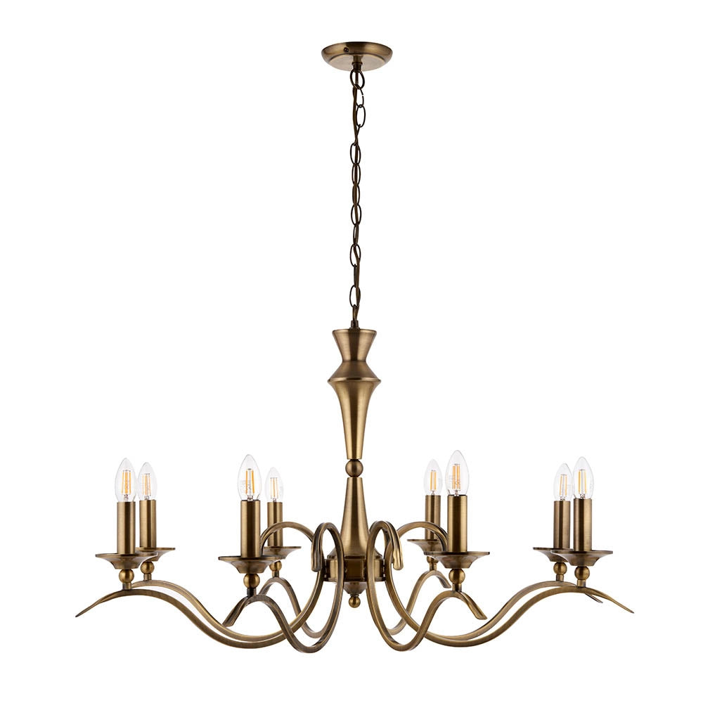 Lampadario a sospensione Kora ottone antico 8xE14 Endon