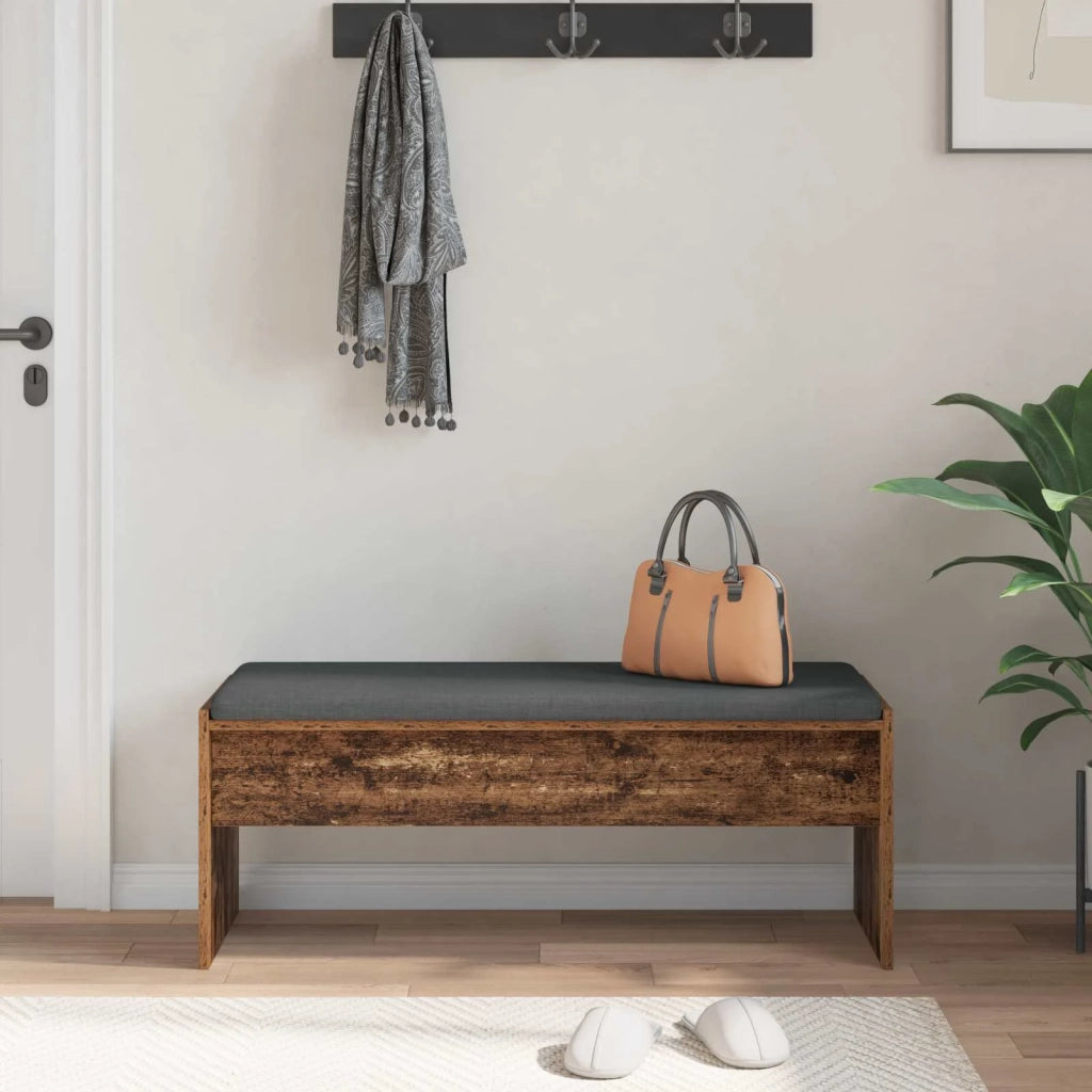 Panca per ingresso con cuscino Legno vecchio 103 x 38 x 40 cm