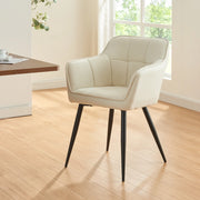 Sedia per Sala Pranzo Birmingham in Tessuto Beige [en.casa]