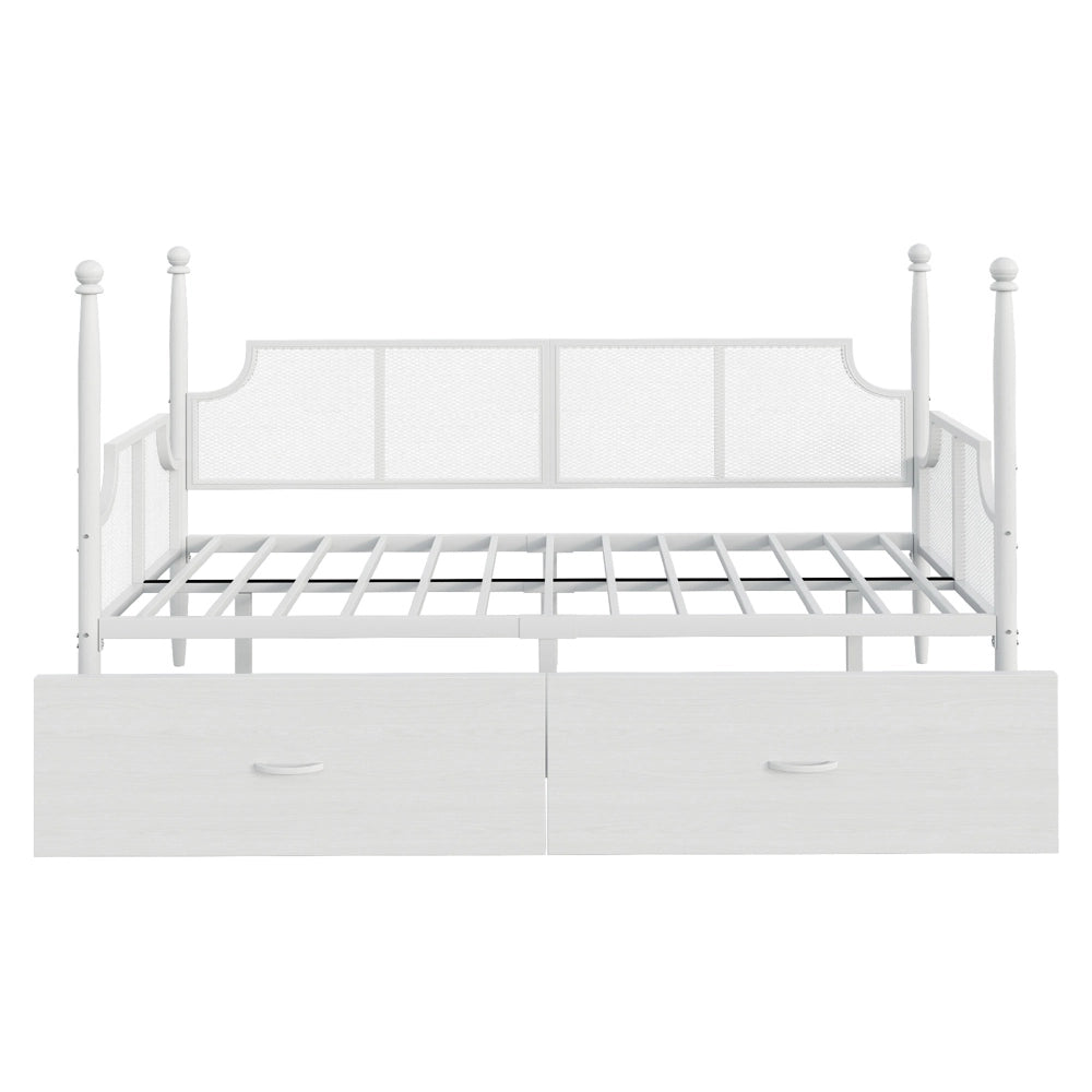 Divano letto - Xylo - 90x200 cm vintage bianco