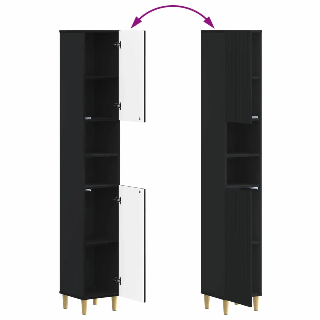 Set di Mobili da Bagno da 4 Pezzi ARNHEM Nero 3417928