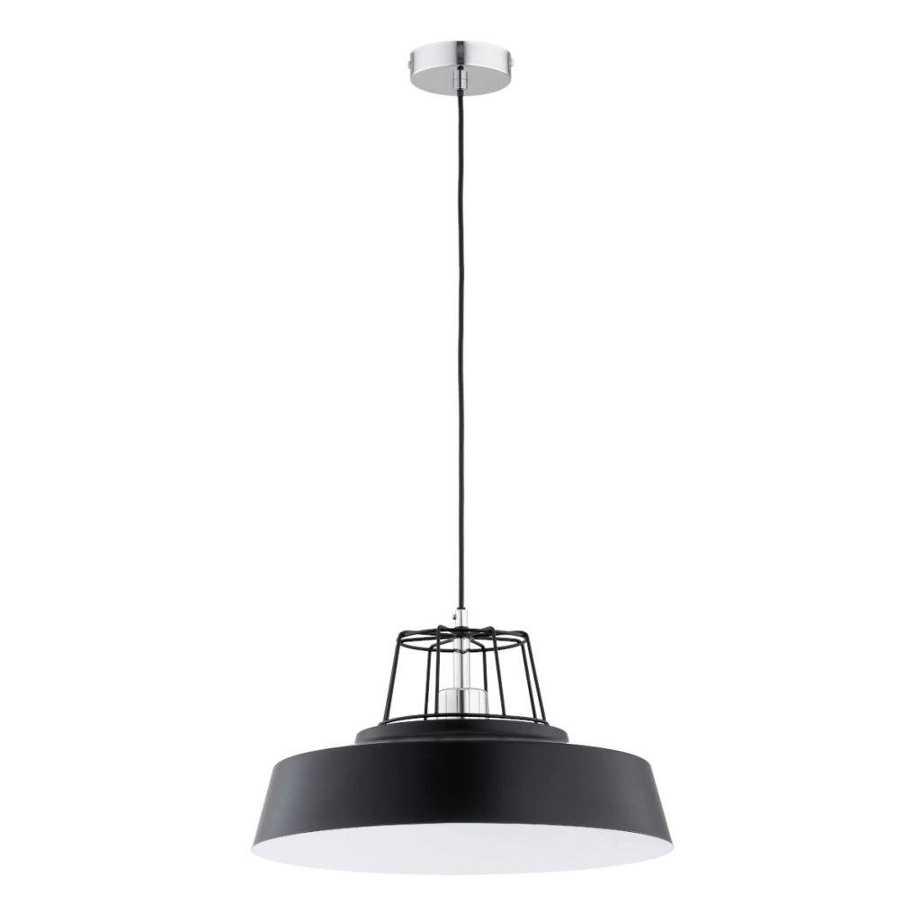 Lampada a sospensione loft nera/cromo E27 Alfa Izola