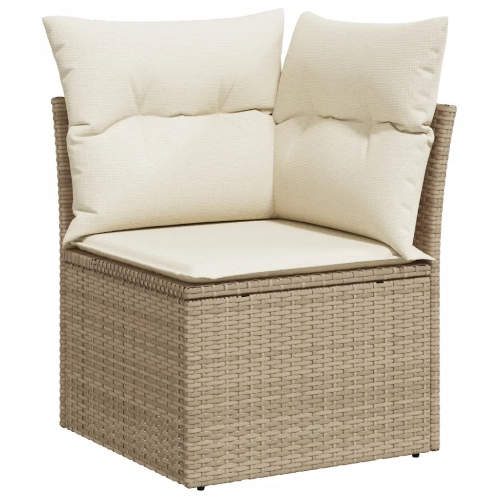 Set Divano da Giardino 5 pz con Cuscini Beige in Polyrattan 3255918