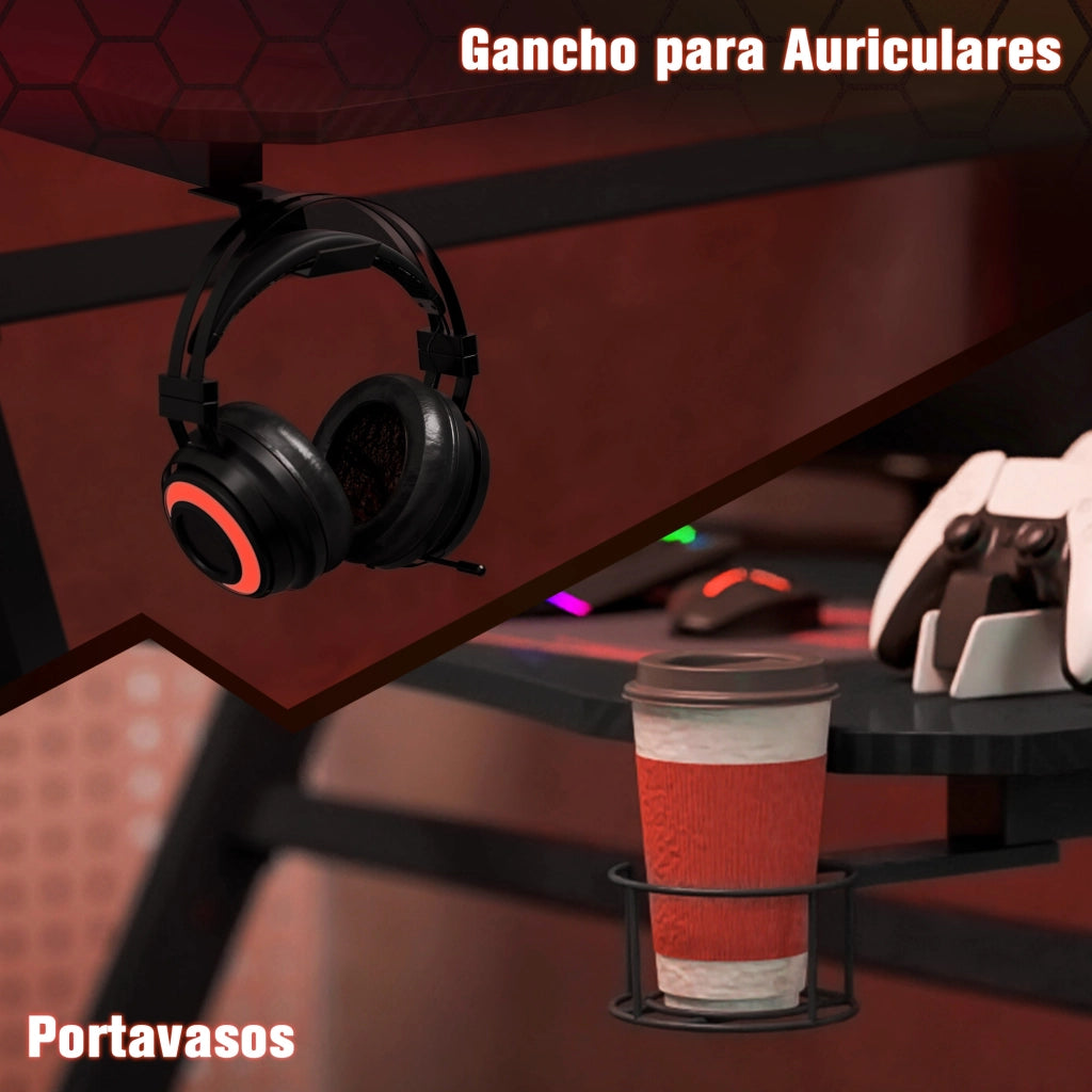 Scrivania Gaming ¨C Minimal ¨C Nero 120x65x74,5 cm