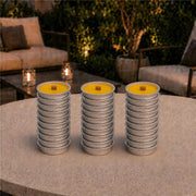 SET 30 FIACCOLE ALLA CITRONELLA IN ALLUMINIO Ø11 CM – STOPPINO ANTIVENTO, DURATA 4 ORE