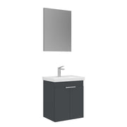 Set mobile lavabo con specchio (2 pezzi) "Desna 50" - 50 x 38 x 58 cm - Antracite opaco