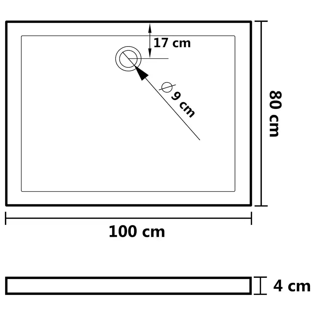 Piatto Doccia in ABS Rettangolare 80x110 cm CFW8526074