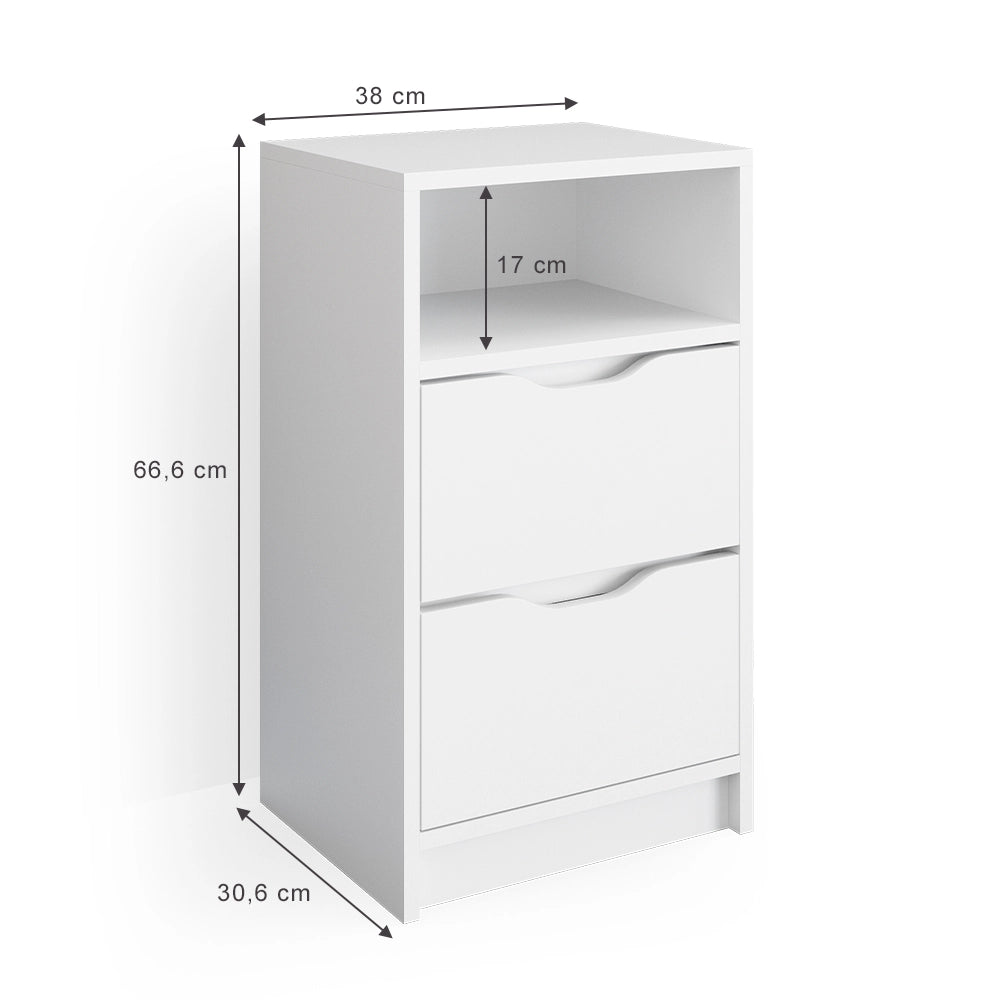 Vicco Comodini camera da letto Bianco 38 x 66.6 cm Set di 2