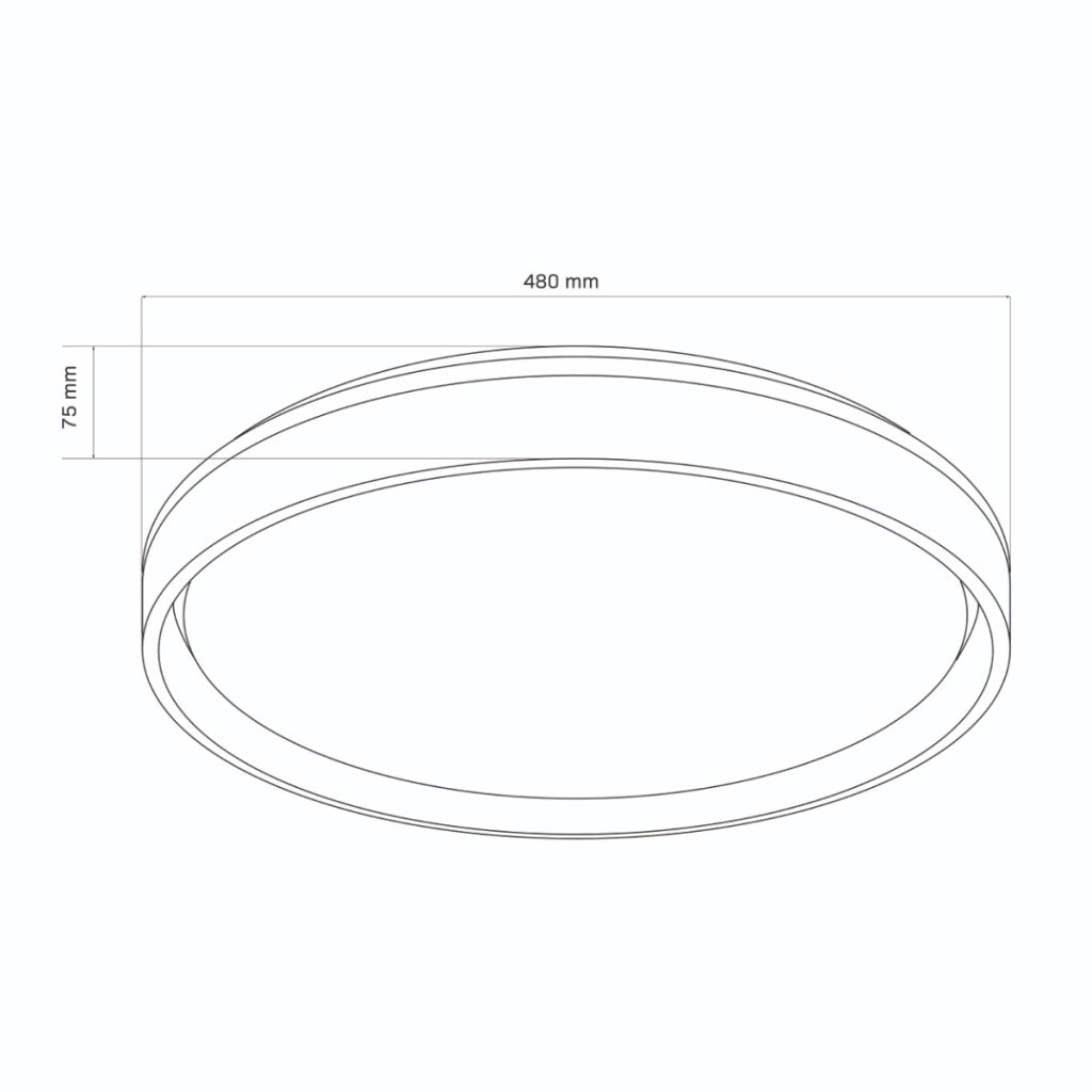 Plafoniera LED 72W tonda 48cm nera con telecomando IP44