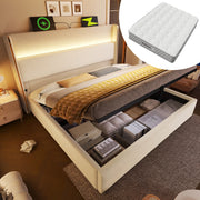 letto idraulico lino beige 140 x 200 cm