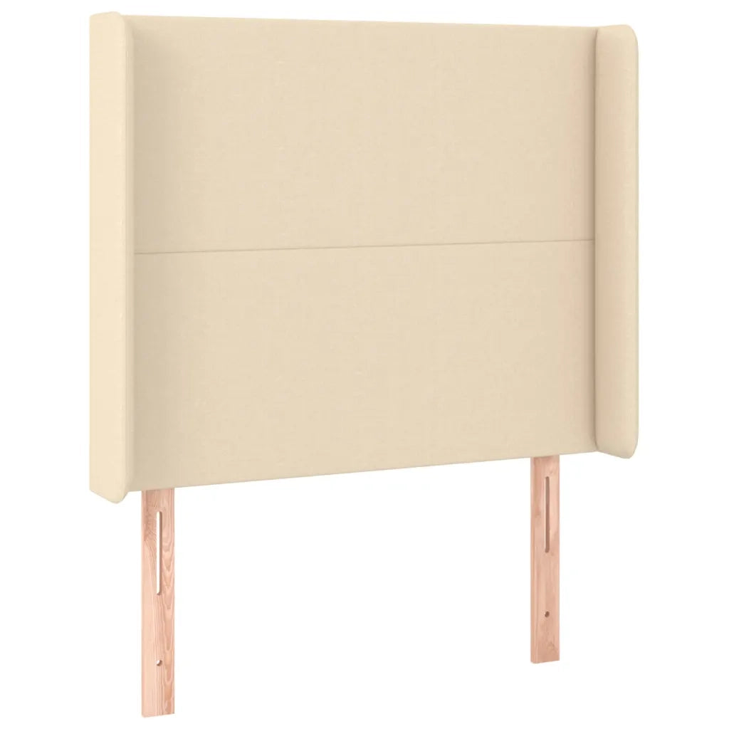 Giroletto a Molle con Materasso-Struttura Letto Crema 90x190 cm in Tessuto 648357