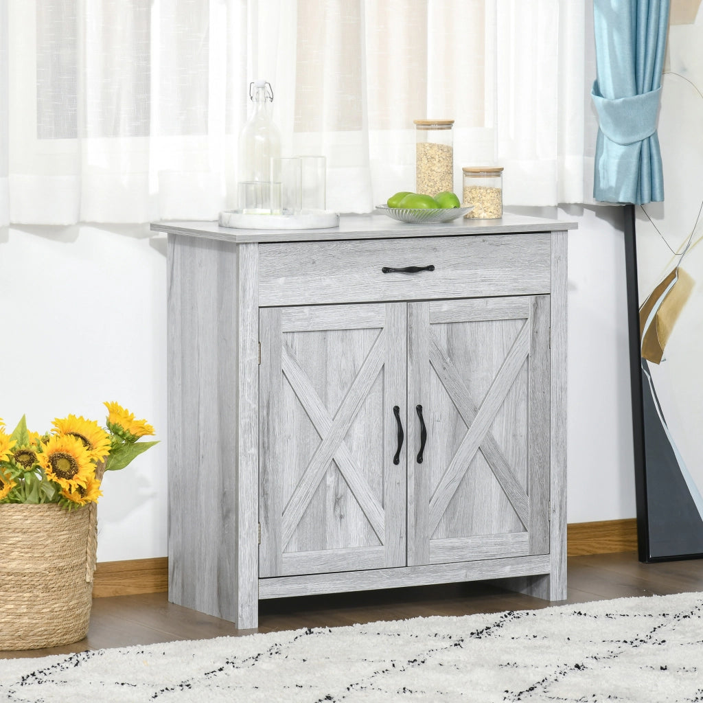 Buffet ¨C Minimal ¨C Grigio chiaro, Legno, 80x39.7x80 cm