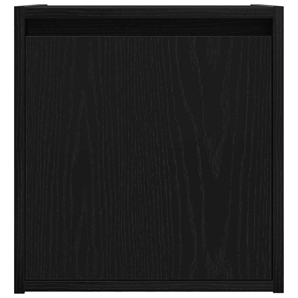 Comodino a Muro-Tavolino da notte sospeso Rovere Nero 38x34x40 cm 165686