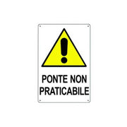 Cartello di pericolo ponte non praticabile cm 50x70