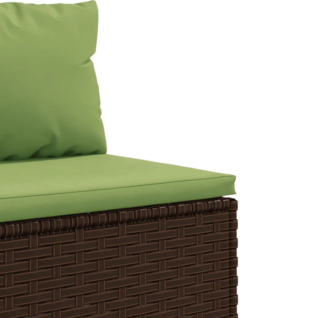 Set Divani da Giardino 10 pz con Cuscini in Polyrattan Marrone 3308278