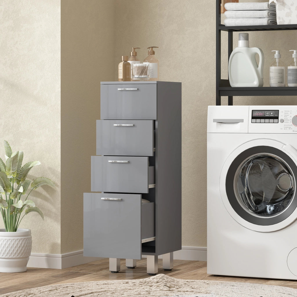 Armadietto da bagno con 4 cassetti ¨C Minimal ¨C grigio