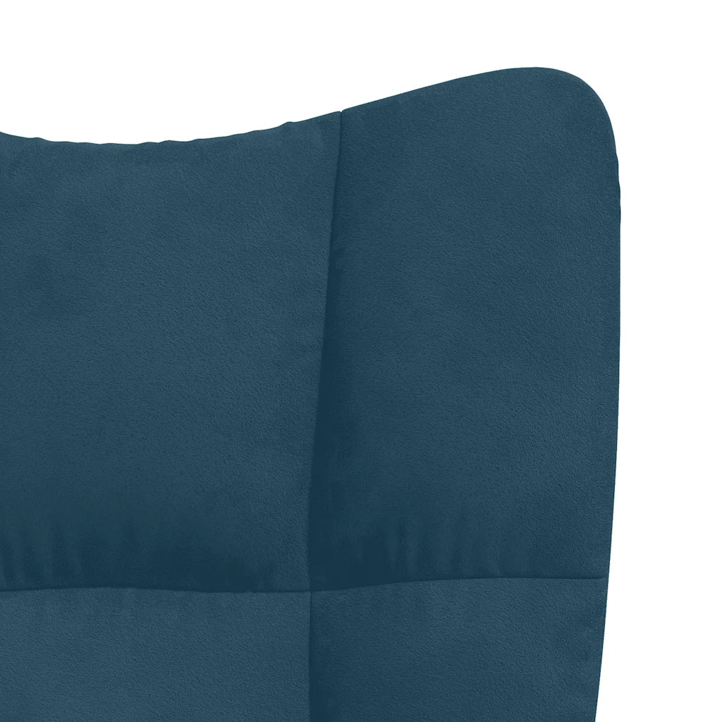 Poltrona Relax | Sedia Relax con Poggiapiedi Blu in Velluto