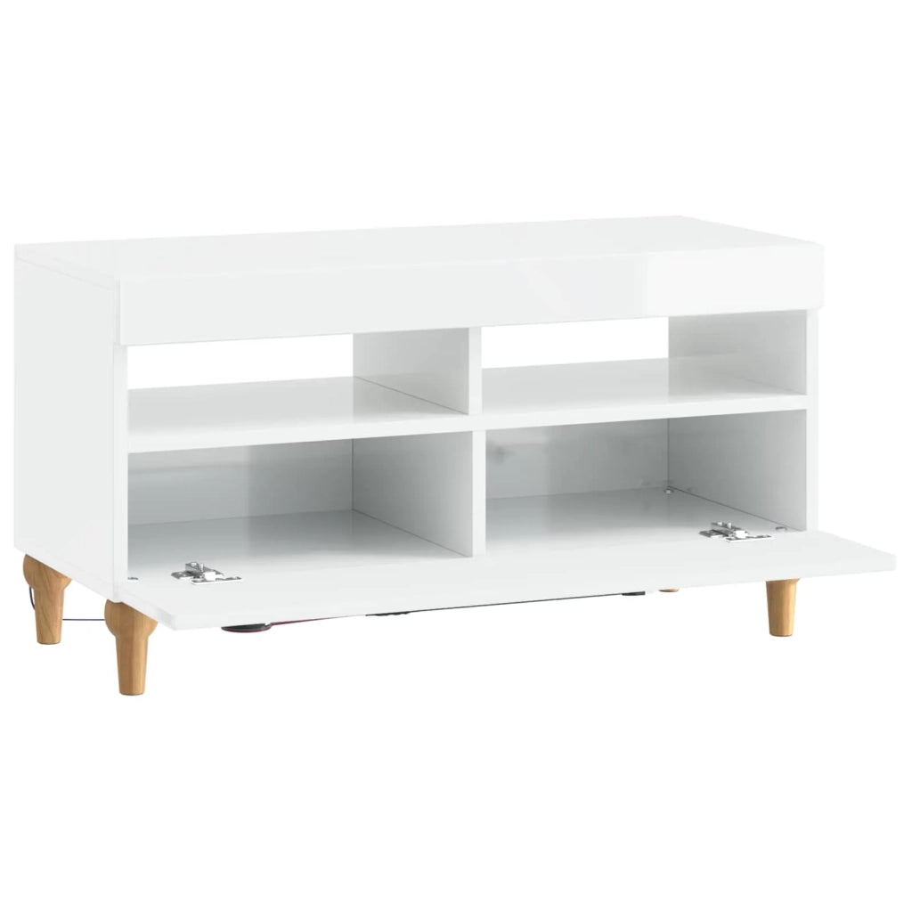 Mobile TV LED Bianco Lucido Legno ingegnerizzato 896339