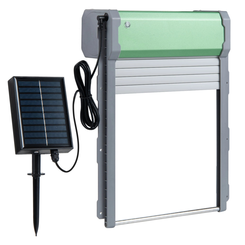 Porta automatica per pollaio alimentazione solare e USB, Porta anti-pizzicamento con sensore di luce timer telecomando