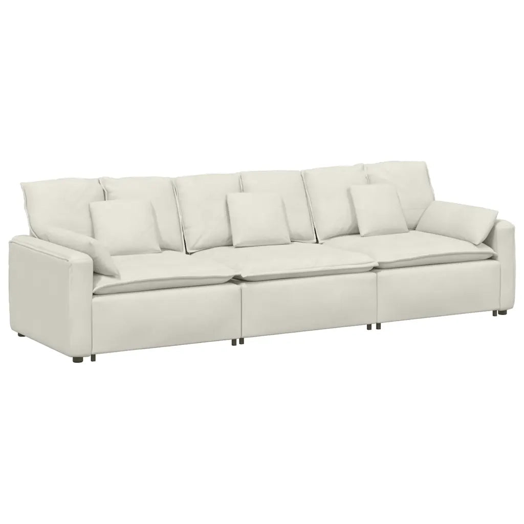 Divano Modulare con Cuscini Crema 3321106