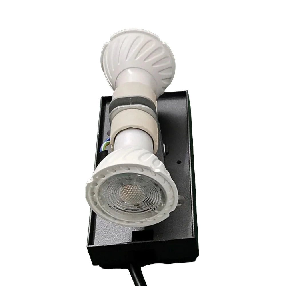 Applique lampada da esterno Bianca per parete balcone a doppia emissione e attacchi GU10
