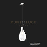 SOSPENSIONE OTTONE SAT. 1 LUCE VETRO PICCOLO TRASPARENTE 1193OS-SP-TR