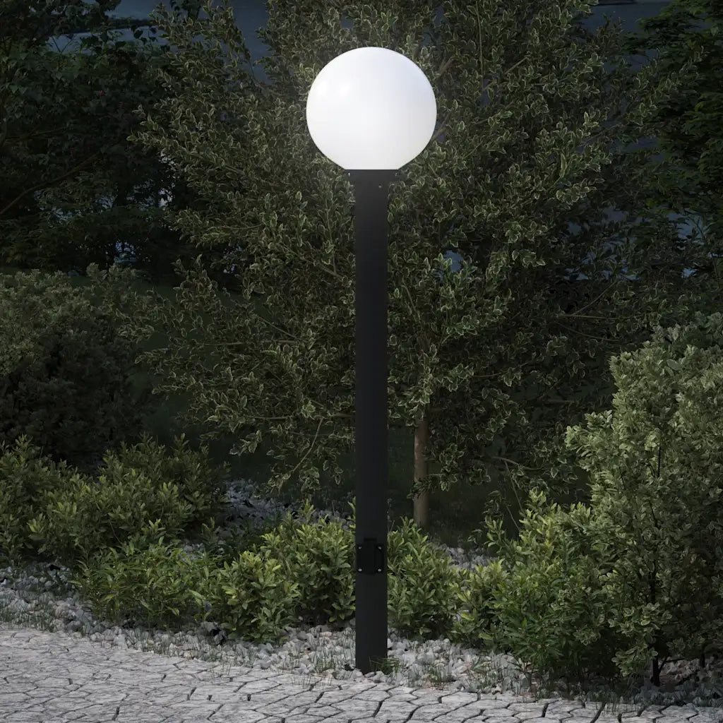 Lampada a paletto con presa di corrente 120 cm Nera IP44 4006121