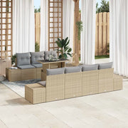 Set Divano da Giardino con cuscino 8 pcs Beige e Grigio Chiaro 3357863