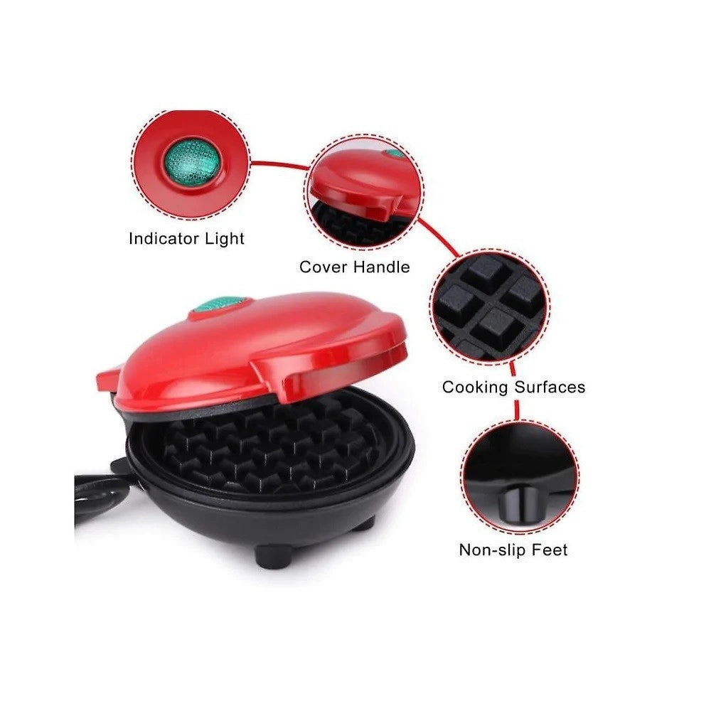 Trade Shop - Mini Waffle Maker Macchina Antiaderente Per Waffle Cialde Frittelle 350w Q-hb66 -
