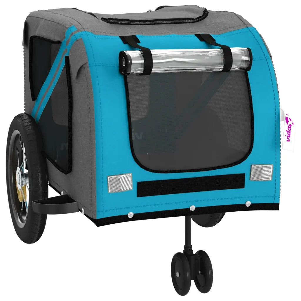 Rimorchio da Bici per Animali Blu e Nero Oxford e Ferro 93890