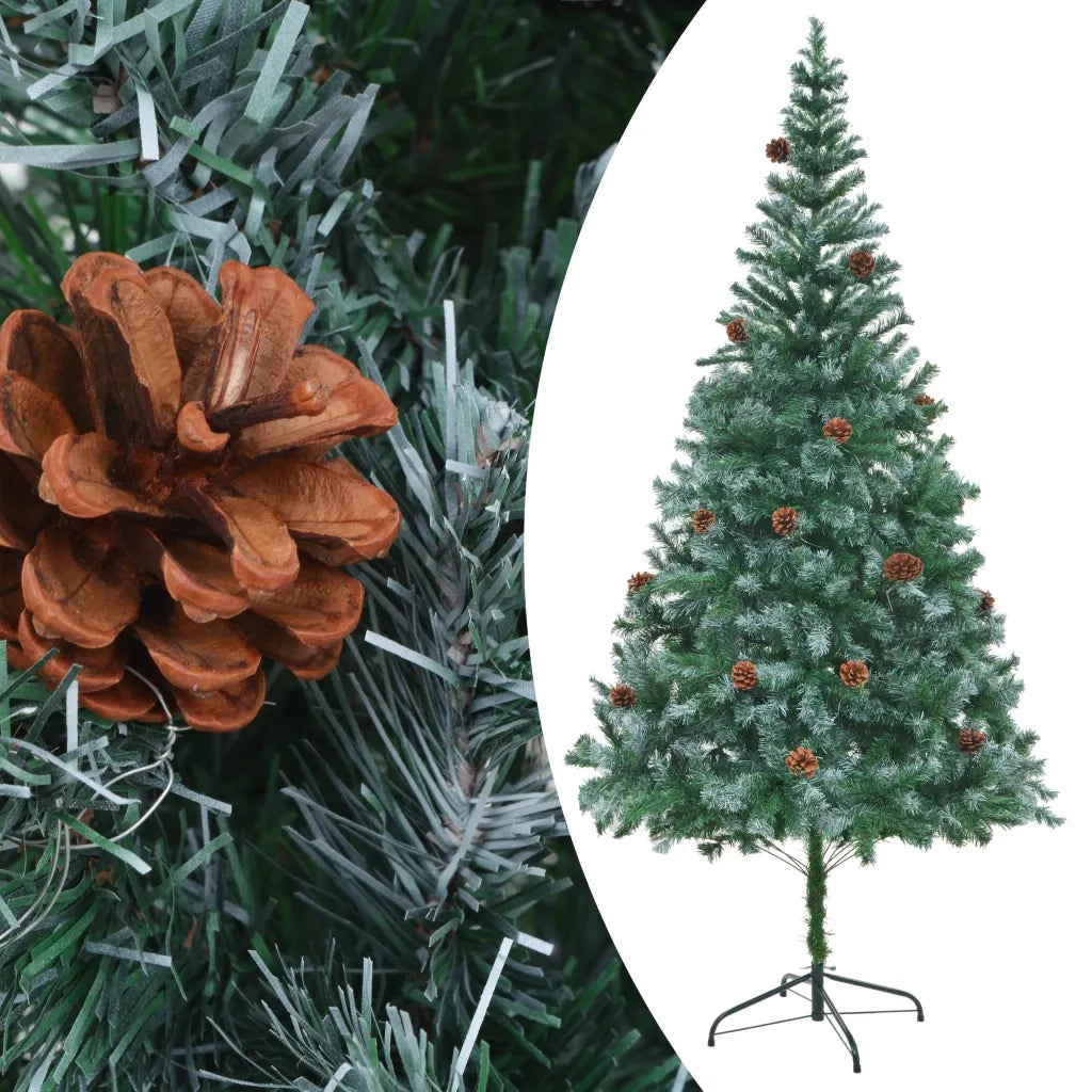 Albero di Natale Artificiale-Albero Natalizio con Pigne 210 cm