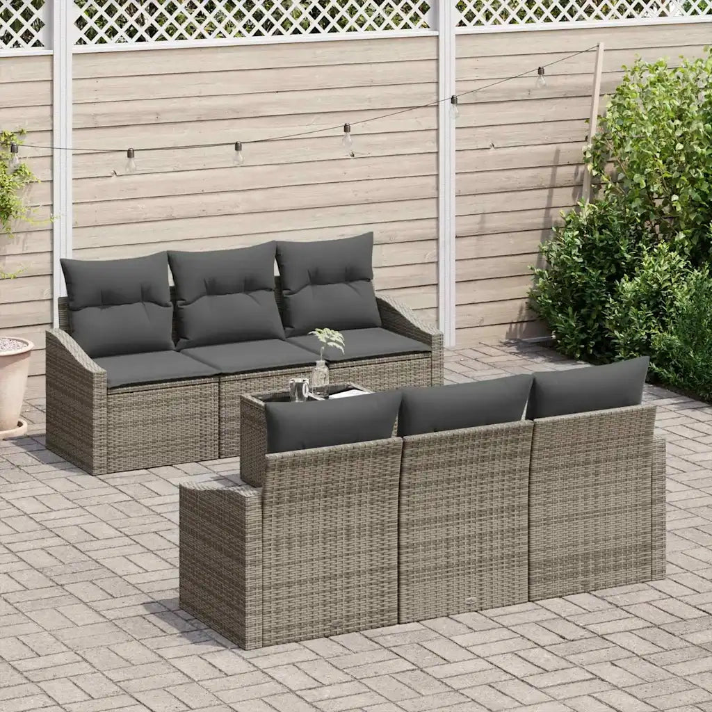 Set di divani con cuscino con cuscino 7 pcs Grigio polyrattan 3346609